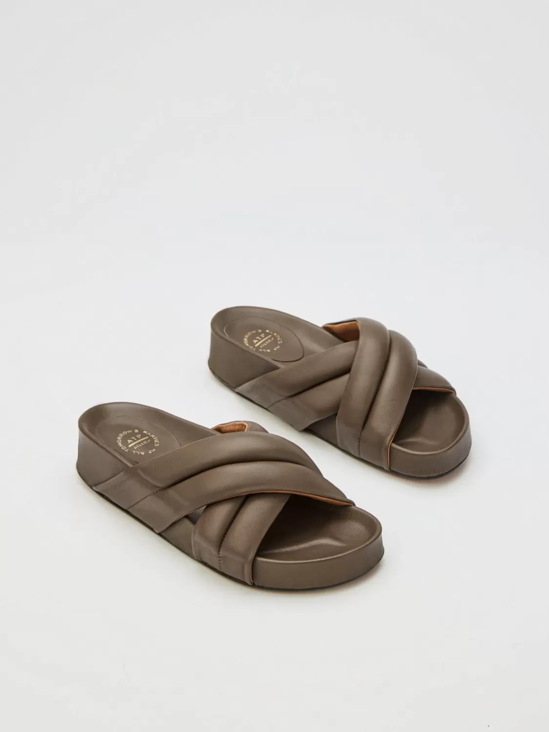 ATP Atelier Airali Nappa Vardagssandaler Kaki Brun Clearance