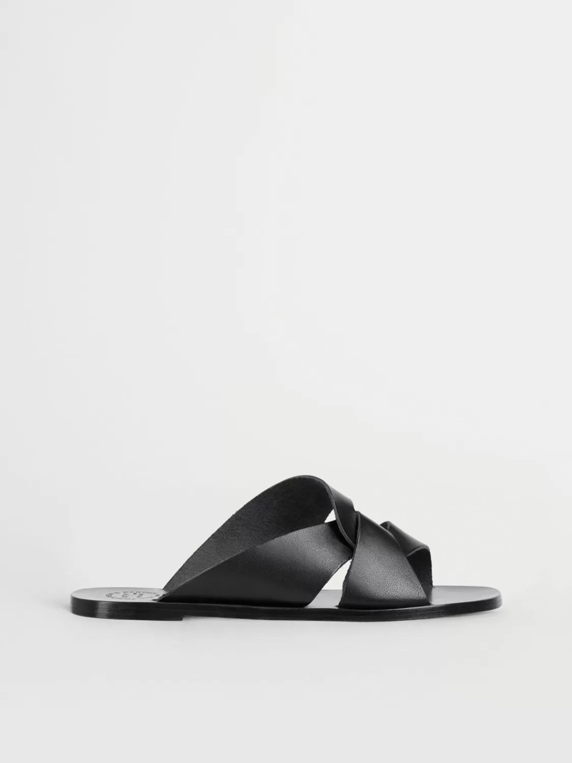 ATP Atelier Allai Lader Platta Sandaler Svart Best Sale