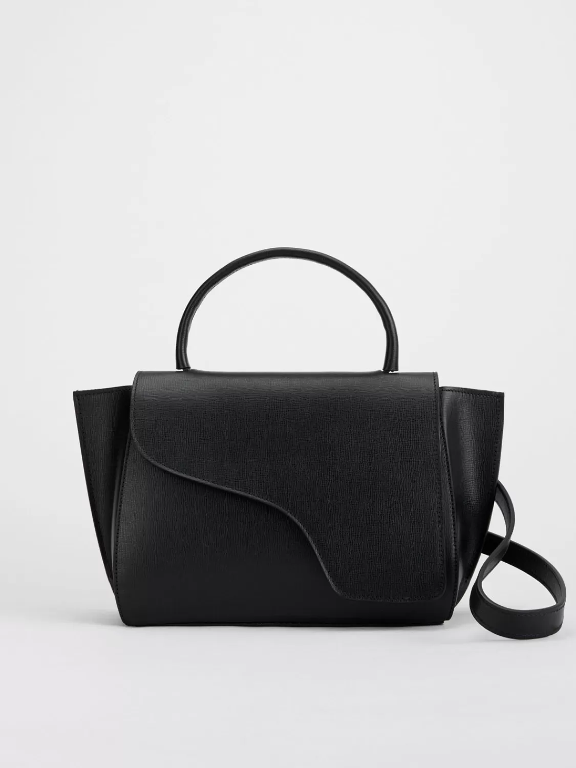 ATP Atelier Arezzo Saffiano Handvaska Svart Cheap
