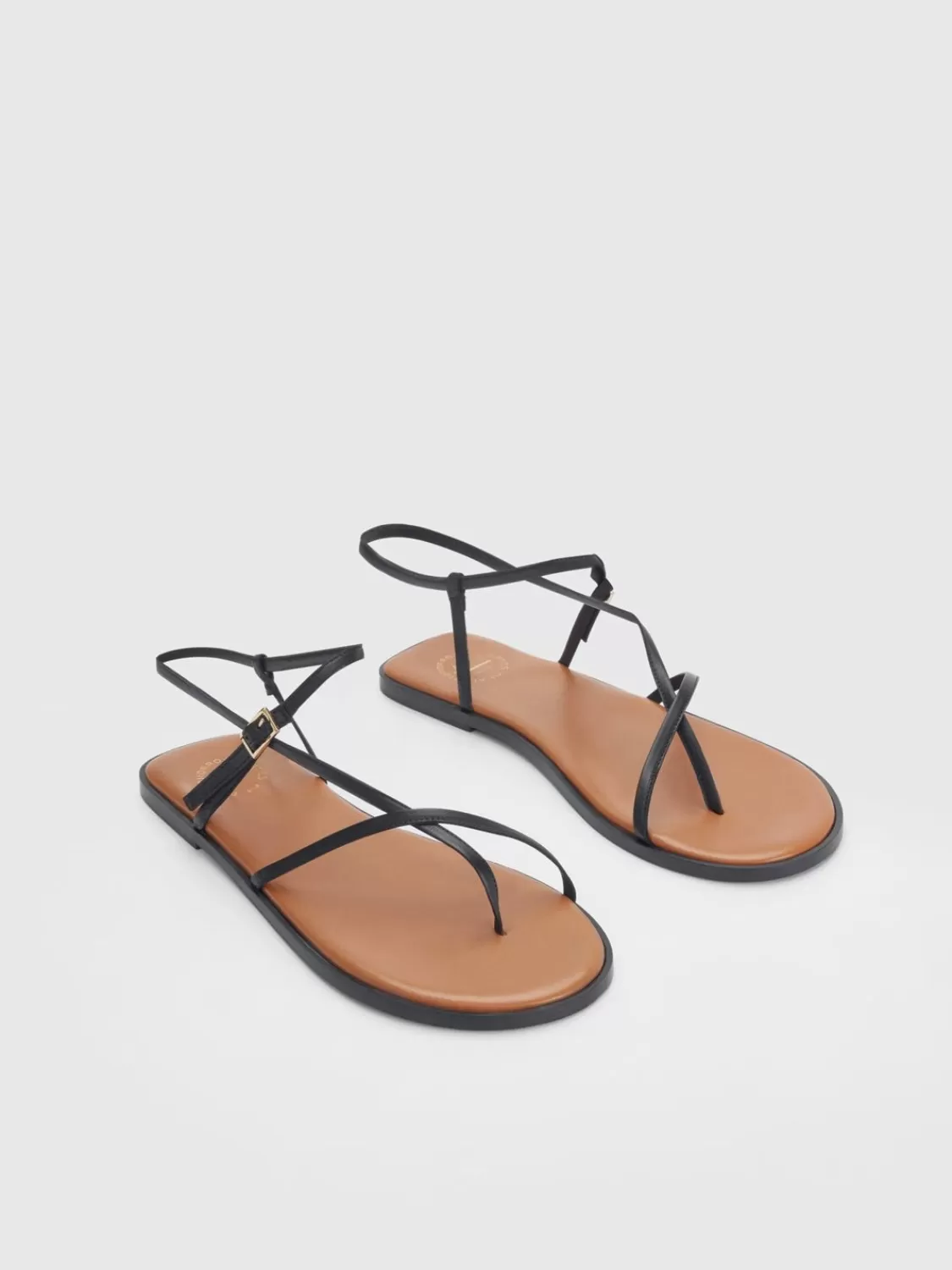 ATP Atelier Capri Nappa Platta Sandaler Svart Clearance