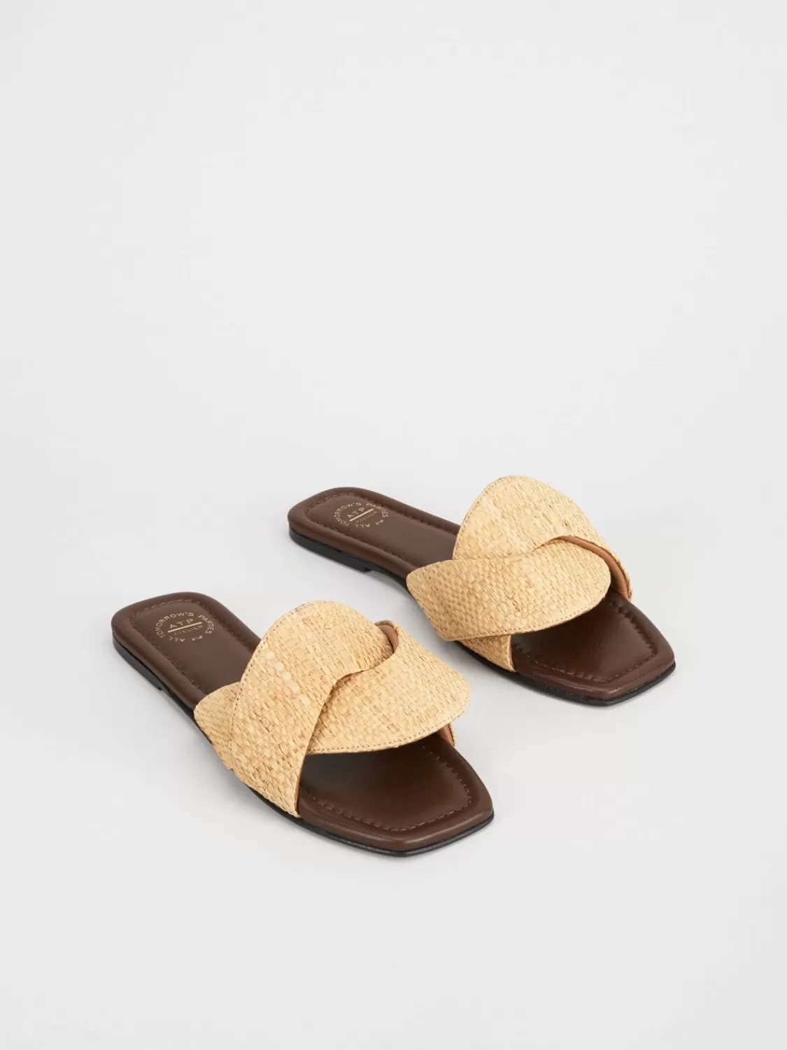 ATP Atelier Capurso Raffia Platta Sandaler Naturlig New