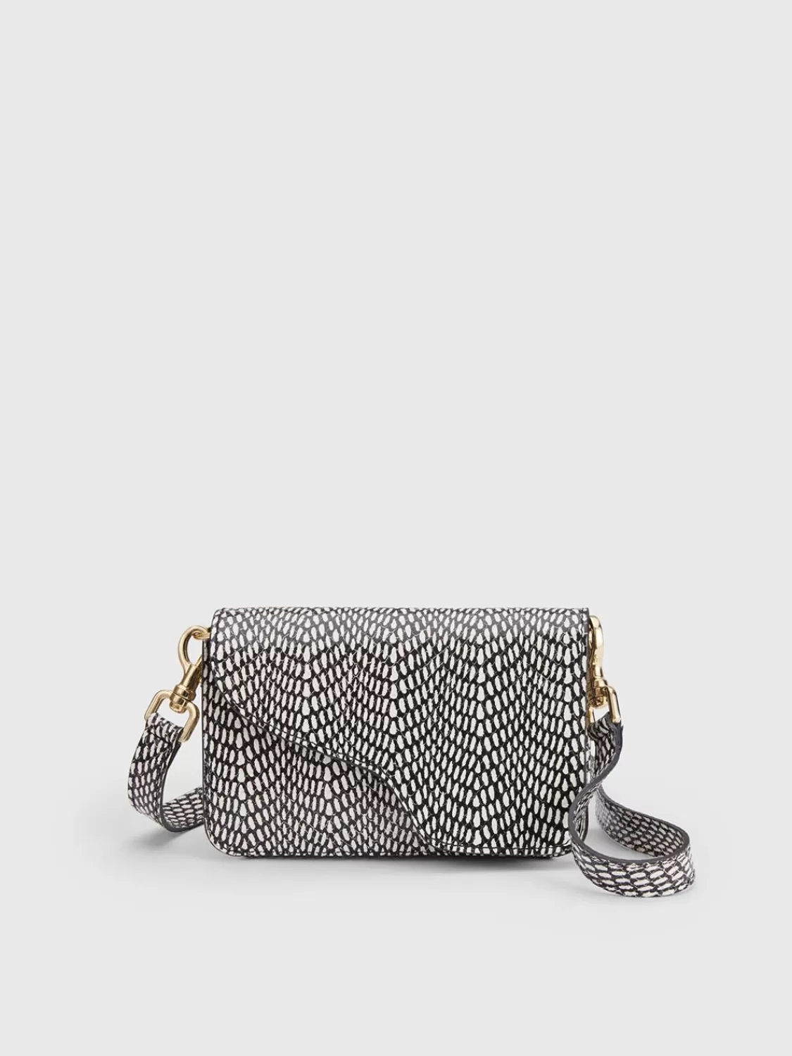 ATP Atelier Corsina Printed Graphic Snake Nappa Axelvaska Svart/Linne Best Sale