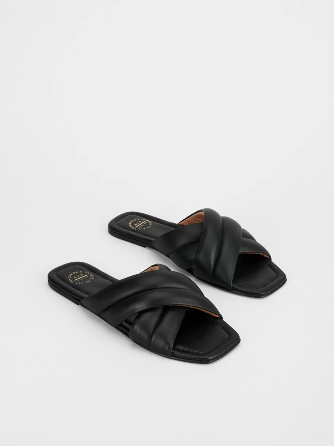 ATP Atelier Cotti Nappa Platta Sandaler Svart Cheap
