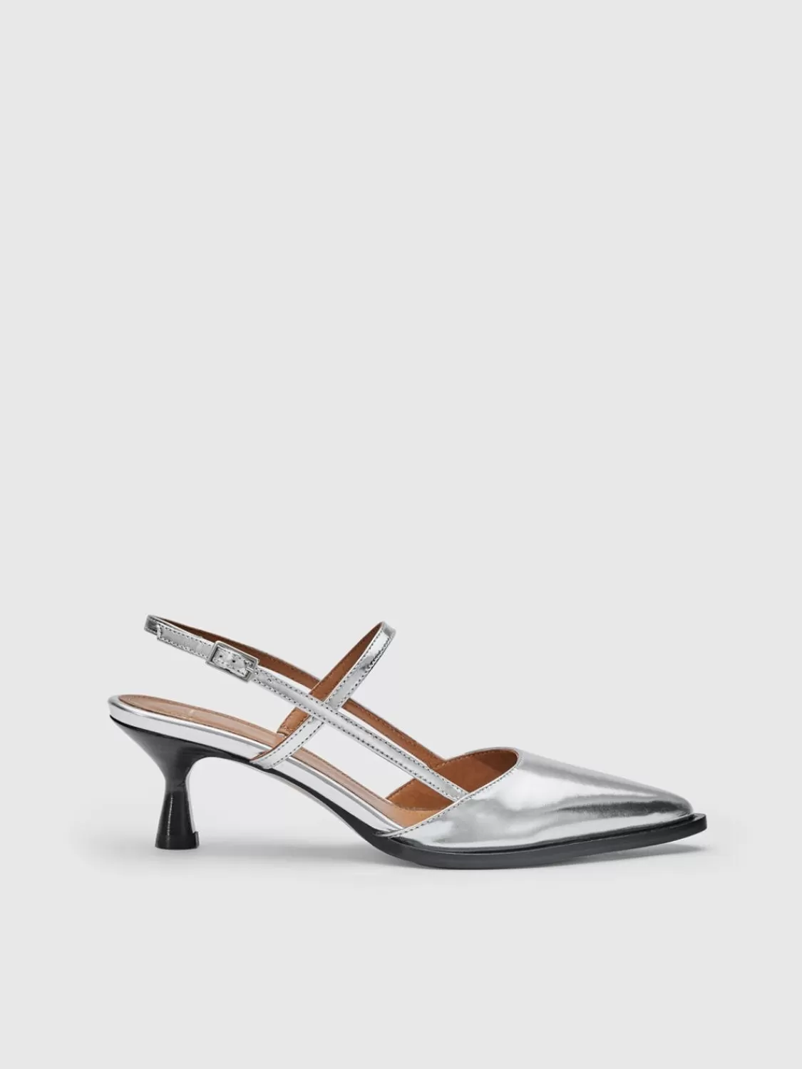 ATP Atelier Dernice Metallic Lader Slingback Silver Flash Sale