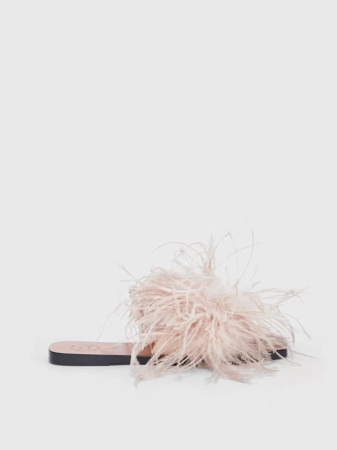 ATP Atelier Farro Fjadrar/Lader Platta Sandaler Kalksten Fashion