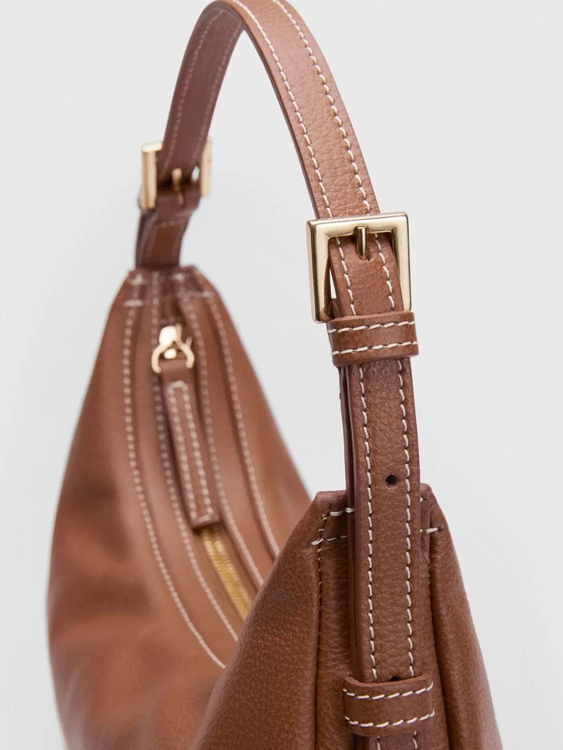 ATP Atelier Liveri Grained Leather Small Hobo Bag Brandy/Kontrastsom Discount