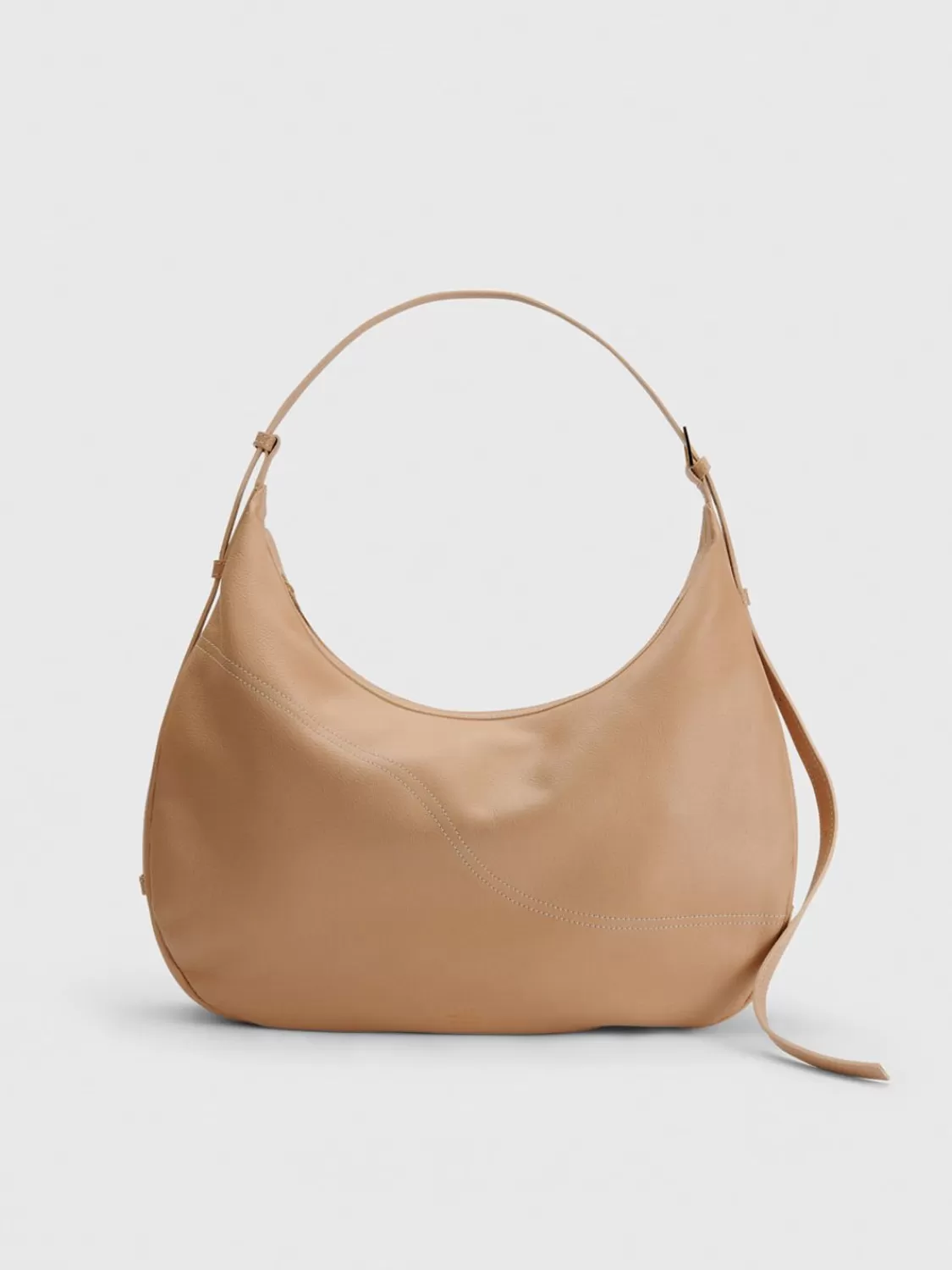 ATP Atelier Potenza Grained Leather Large Hobo Bag Nocciola/Kontrastsom Sale