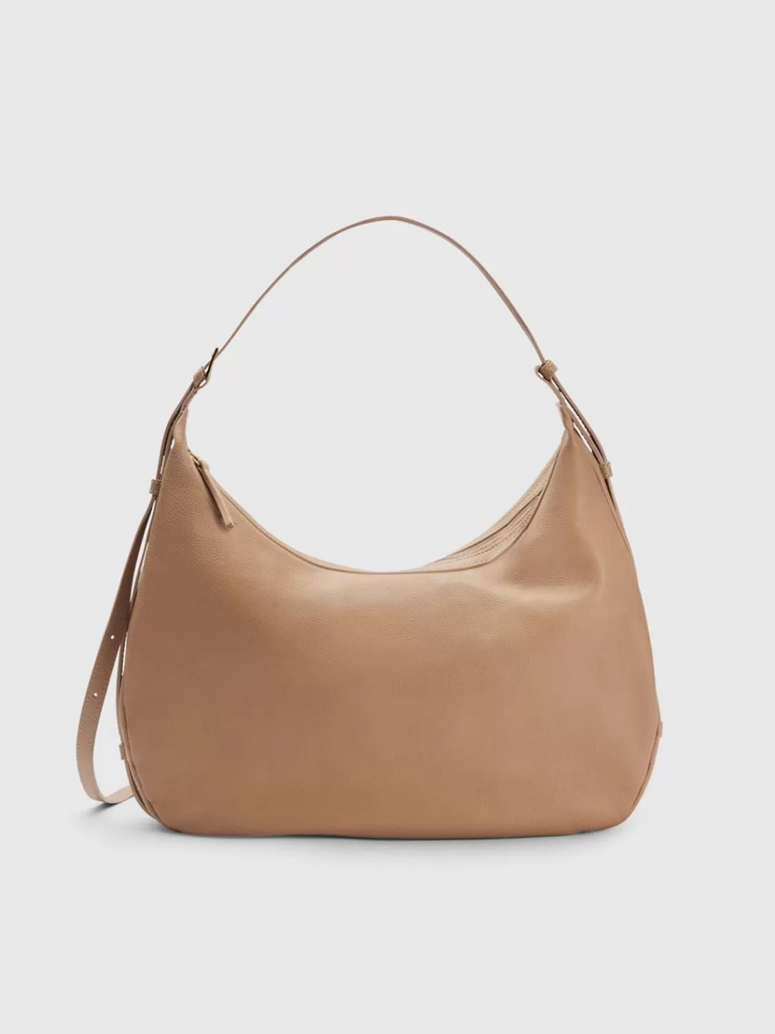 ATP Atelier Potenza Grained Leather Large Hobo Bag Nocciola/Kontrastsom Sale
