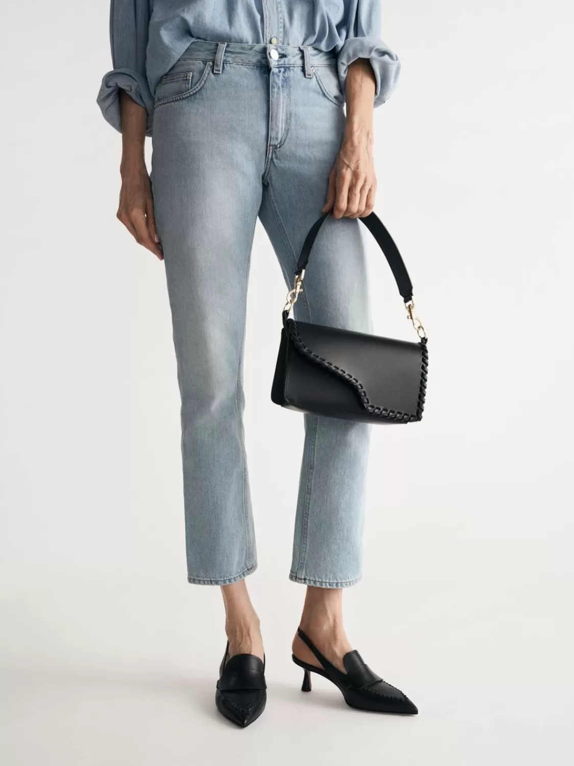 ATP Atelier Severino Lader Slingbacks Svart Cheap